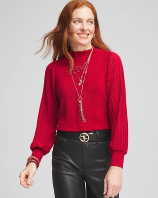 Red Shimmer Chic Mock Neck Tank main image 0